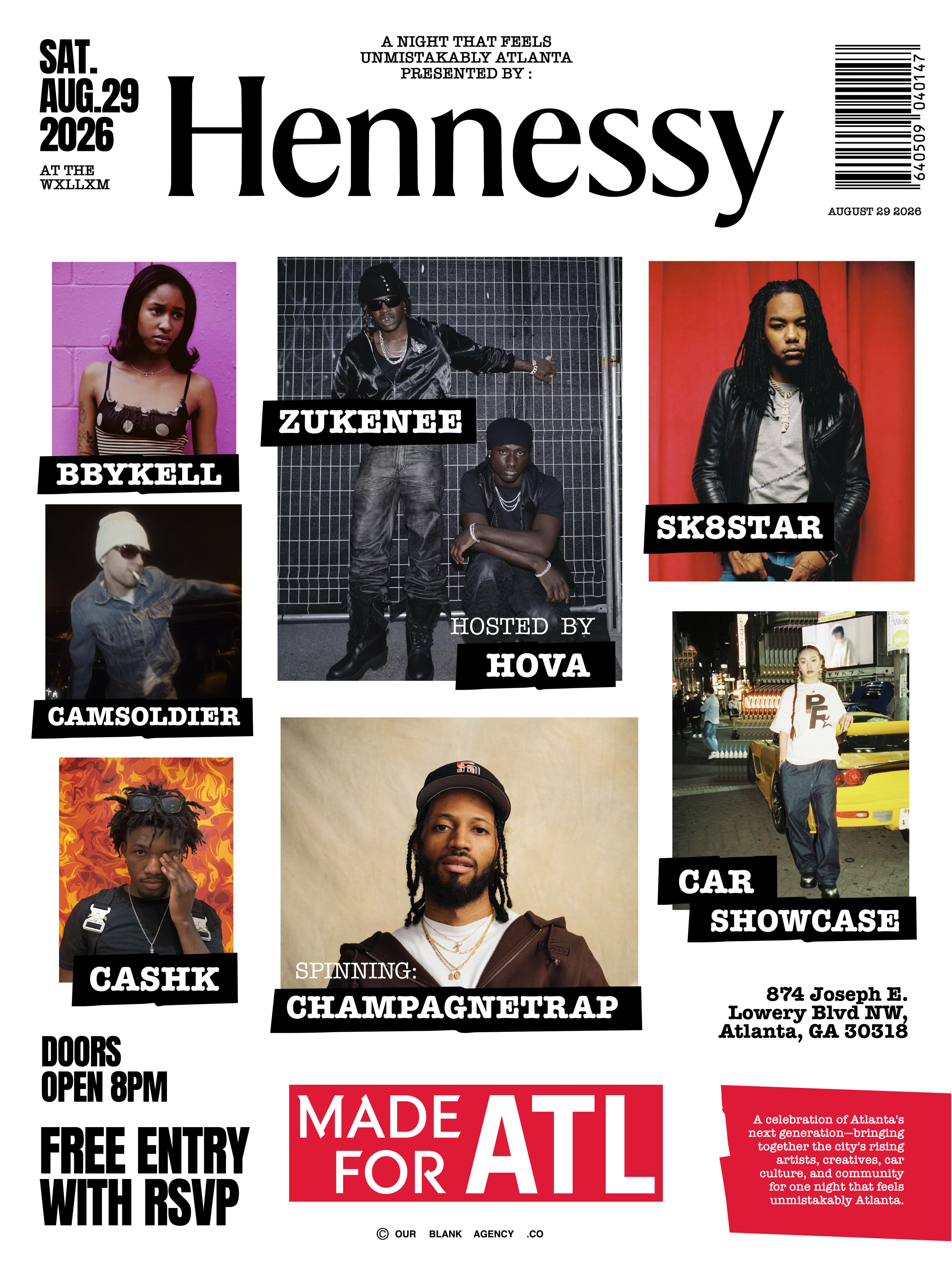 Hennessy Made for ATL event flyer